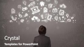  Presentation with information technology - Cool new PPT theme with picture of an exhausted young backdrop and a dark gray colored foreground