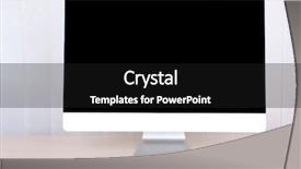  Presentation with computer - Presentation theme with tft - modern computer on wooden table background and a black colored foreground