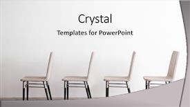  Presentation with chairs - Beautiful slide set featuring design interview - set of chairs in light backdrop and a  colored foreground