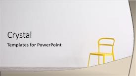  Presentation with room interior design - Slide set consisting of design interview - yellow chair in light room background and a  colored foreground