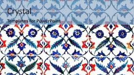  Presentation with islami - Slides with design islami - ancient tile pattern on ceramic background and a light blue colored foreground