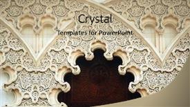  Presentation with moroccan mosaique - Presentation theme having design islami - moroccan architecture engrave details background and a coral colored foreground