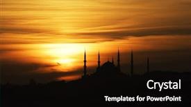  Presentation with mosque - Audience pleasing PPT layouts consisting of design islami - sunset over the blue mosque backdrop and a black colored foreground