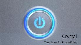  Presentation with power button - Beautiful slide set featuring glowing power button backdrop and a seafoam green colored foreground