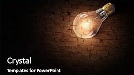  Presentation with light bulb - Theme featuring light bulb on brick surface background and a black colored foreground