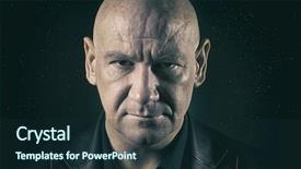  Presentation with design madu - Cool new slide set with design madu - bald man with serious expression backdrop and a  colored foreground