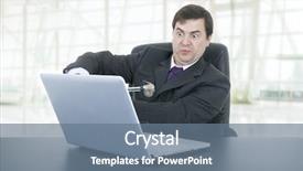  Presentation with design madu - Theme having design madu - crazy businessman with a hammer background and a ocean colored foreground