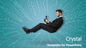  Presentation with vehicle - Slide set with design madu - funny guy drives an imaginary background and a teal colored foreground