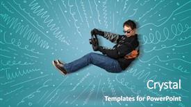  Presentation with vehicle - Audience pleasing presentation theme consisting of design madu - funny guy drives an imaginary backdrop and a teal colored foreground
