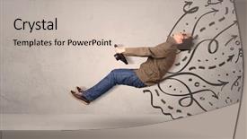  Presentation with waste vehicle safety - Beautiful presentation featuring design madu - funny man driving a flying backdrop and a soft green colored foreground