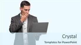  Presentation with computer - Presentation design consisting of design madu - handsome young man using computer background and a  colored foreground