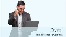  Presentation with design madu - Slide deck featuring design madu - handsome young man using computer background and a  colored foreground