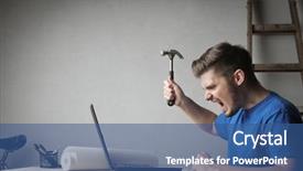  Presentation with angry - Amazing PPT theme having design madu - man getting angry because backdrop and a ocean colored foreground