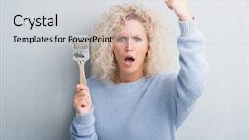  Presentation with curly hair - Audience pleasing PPT layouts consisting of design madu - young blonde woman with curly backdrop and a light gray colored foreground