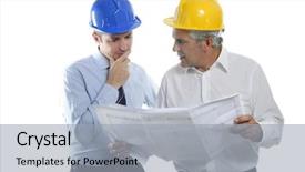  Presentation with engineer design - Cool new slides with design management - architect engineer two expertise team backdrop and a light gray colored foreground