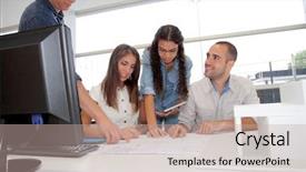  Presentation with course - Audience pleasing slides consisting of design management - workgroup in training course backdrop and a mint green colored foreground