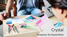  Presentation with multi ethnic group - Amazing PPT theme having design meeting - close-up shot of multi-ethnic group backdrop and a white colored foreground