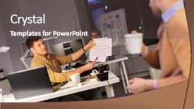  Presentation with business programming code abstract technology - Slides consisting of design mockup at night office background and a dark gray colored foreground