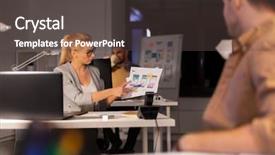  Presentation with business programming code abstract technology - Colorful theme enhanced with design mockup at night office backdrop and a dark gray colored foreground