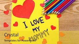  Presentation with love mother - Presentation theme consisting of design moumy - cute handmade card with text background and a yellow colored foreground