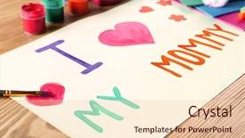  Presentation with mother love - Amazing PPT theme having design moumy - cute handmade card with text backdrop and a  colored foreground