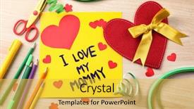  Presentation with love mother - Beautiful presentation featuring design moumy - cute handmade card with text backdrop and a yellow colored foreground