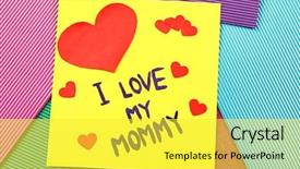  Presentation with mother love - Beautiful presentation theme featuring design moumy - cute handmade card with text backdrop and a yellow colored foreground