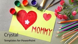  Presentation with cute - Presentation theme having design moumy - cute handmade card with word background and a yellow colored foreground