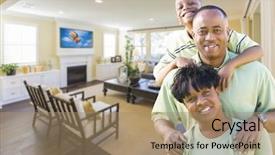  Presentation with living room family - Cool new slides with design moumy - happy young african american family backdrop and a coral colored foreground
