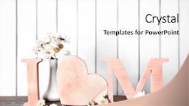  Presentation with mom and newborn - Cool new presentation theme with design moumy - i love mom inscription made backdrop and a white colored foreground