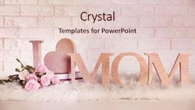  Presentation with love heart - PPT theme consisting of design moumy - i love mom inscription made background and a lemonade colored foreground