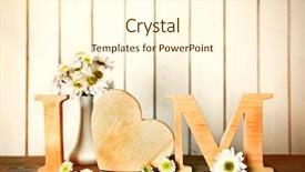  Presentation with heart love - Colorful PPT theme enhanced with design moumy - i love mom inscription made backdrop and a cream colored foreground