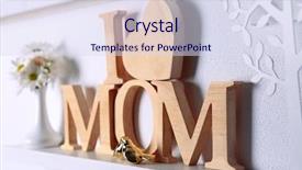  Presentation with heart flowers - Presentation design with design moumy - i love mom inscription background and a sky blue colored foreground