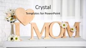  Presentation with heart flowers - Presentation consisting of design moumy - i love mom inscription background and a white colored foreground