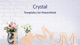  Presentation with heart flowers - Cool new slide set with design moumy - i love mom inscription backdrop and a sky blue colored foreground