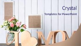  Presentation with heart flowers - Presentation design having design moumy - i love mom inscription background and a  colored foreground