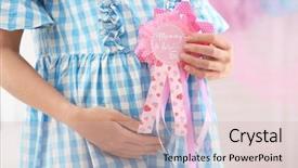  Presentation with award - Theme with design moumy - pregnant woman holding mommy background and a soft green colored foreground