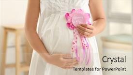  Presentation with pregnant woman - Cool new slide set with design moumy - pregnant woman holding mommy backdrop and a soft green colored foreground
