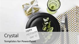  Presentation with dinner - Theme having design moumy - table setting with gift background and a light gray colored foreground
