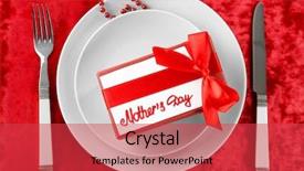  Presentation with mother nursing care - PPT layouts enhanced with design moumy - table setting with gift background and a red colored foreground