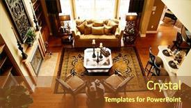  Presentation with living room - Colorful presentation theme enhanced with design natures - beautifully decorated living room backdrop and a tawny brown colored foreground