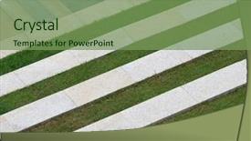  Presentation with stairs - Presentation theme having design natures - modern city park stairs background and a seafoam green colored foreground