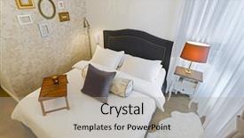  Presentation with bedroom modern - Colorful PPT theme enhanced with design natures - modern luxury bedroom with wallpaper backdrop and a  colored foreground