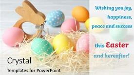  Presentation with greeting card - Beautiful presentation theme featuring design nest with colorful easter backdrop and a lemonade colored foreground