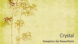  Presentation with bamboo paper - Theme enhanced with design of chinese bamboo trees background and a blonde colored foreground