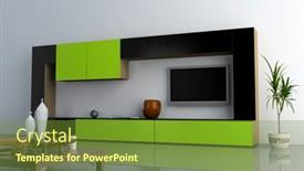  Presentation with interior design - Colorful PPT layouts enhanced with design-of-the-modern-living backdrop and a tawny brown colored foreground