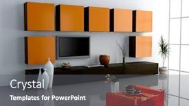  Presentation with interior design - Cool new slides with design-of-the-modern-living backdrop and a gray colored foreground