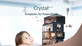  Presentation with dream - Slides consisting of design of your dream house background and a sky blue colored foreground