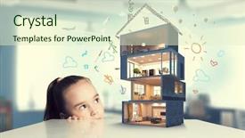 Presentation with dream - Amazing presentation theme having design of your dream house backdrop and a soft green colored foreground