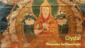  Presentation with buddha - Theme with design orange - buddha picture background and a tawny brown colored foreground
